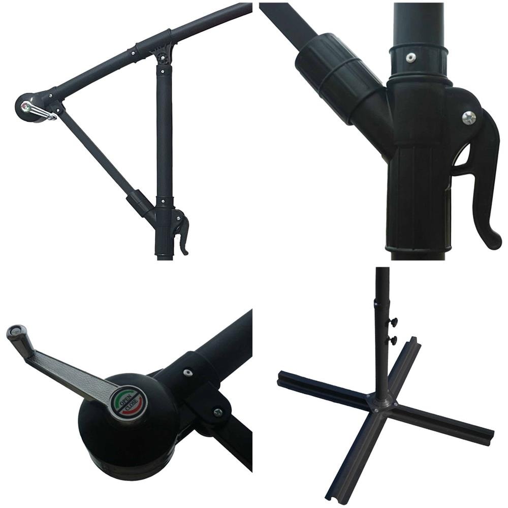 Oahu Ombrellone Rotondo Diametro 3m Blu Grigio + Copertura - Foto 2