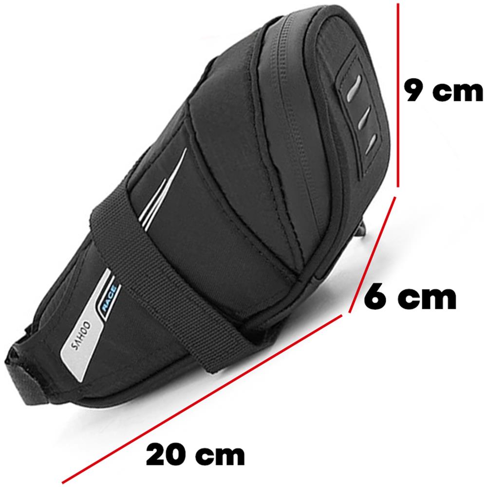 Borsa Per Sella Bici Waterproof 0,6l, Fissaggio A Strappo 131432 Nera - Foto 2