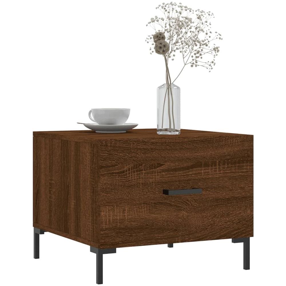 Tavolini Salotto 2 Pz Rovere Marrone 50x50x40 Legno Multistrato - Foto 3