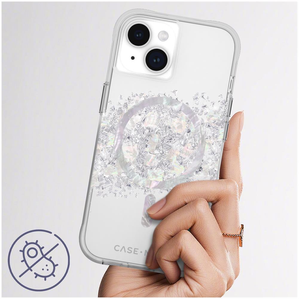 Cover Magsafe Per Iphone 15 Silicone Paillette Bianca Case Mate Karat - Foto 2