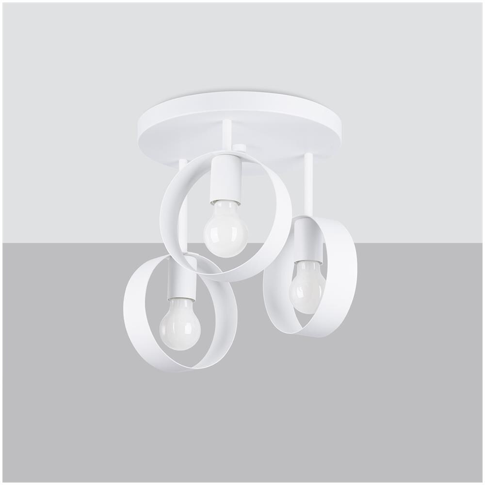 Lampada Da Soffitto Titran 3 Bianco Sl. 1136 - Moderno Lampade Da Soffitto Bianco 34.5x30x30 Cm - Foto 2