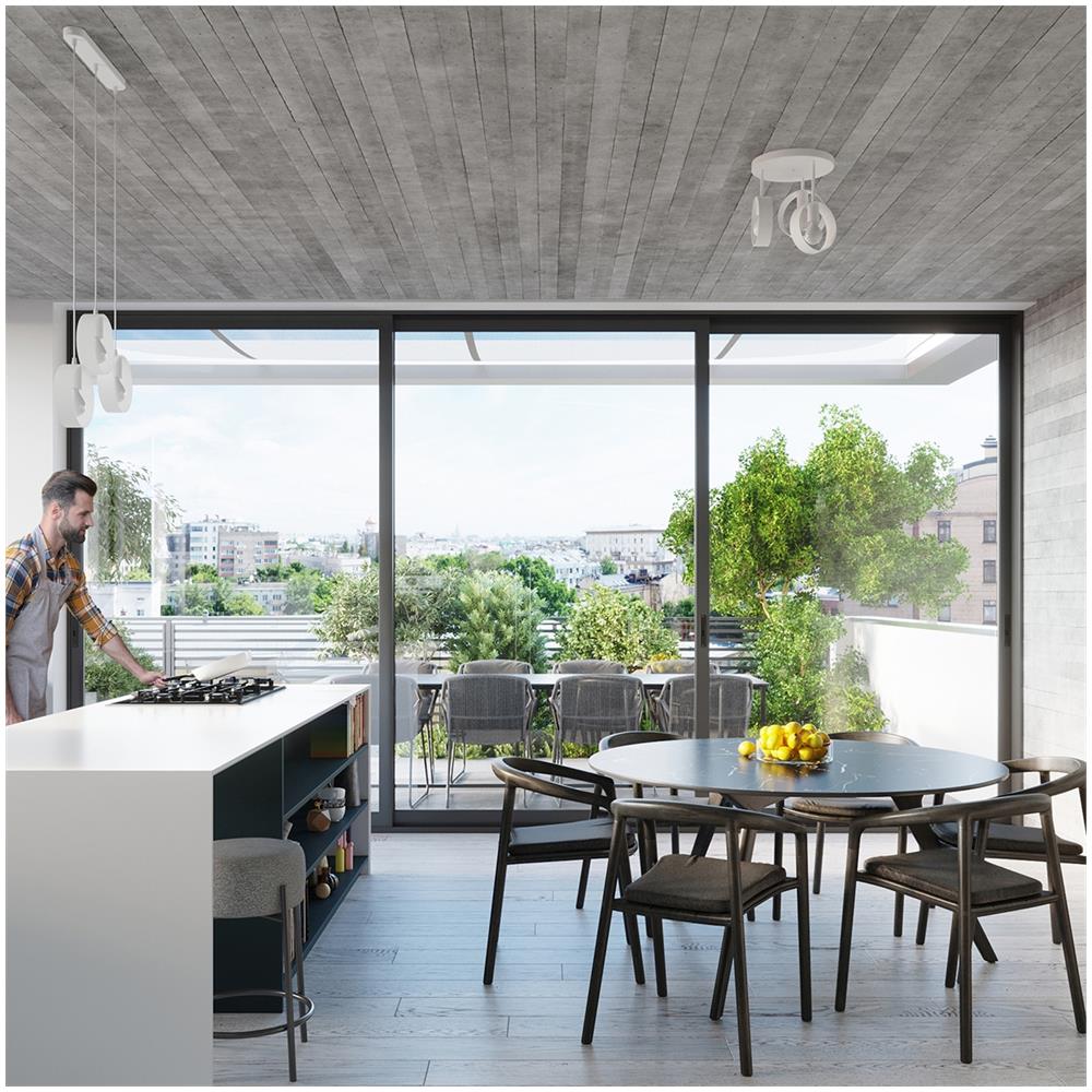 Lampada Da Soffitto Titran 3 Bianco Sl. 1136 - Moderno Lampade Da Soffitto Bianco 34.5x30x30 Cm - Foto 7