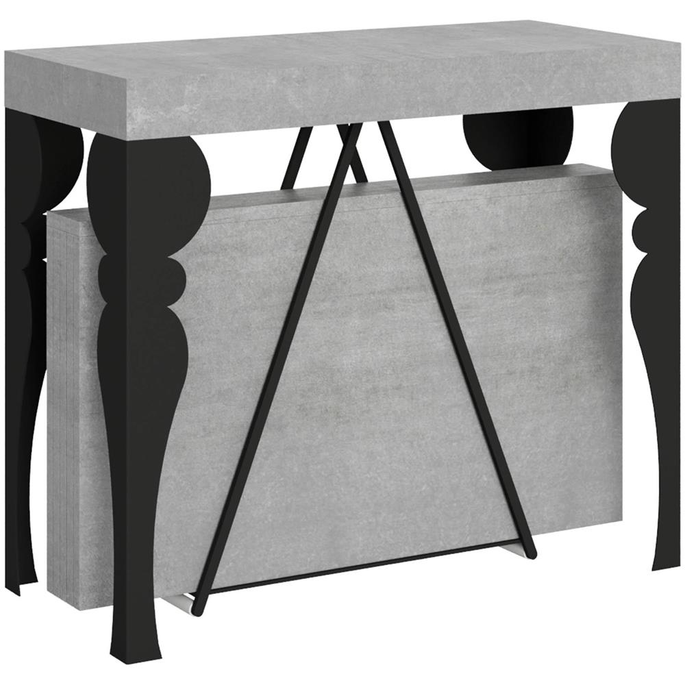 Consolle allungabile 90x40/300 cm Riza cemento telaio antracite - Foto 1