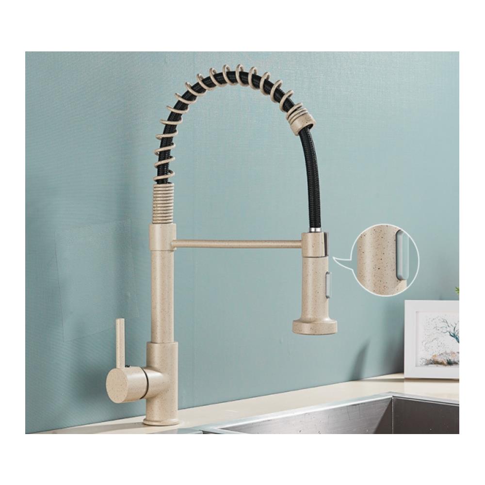 Rubinetto per lavello da cucina, Blackswan, tipo M108 con 2 modalità, modello beige con puntini neri, misura 44 cm - Foto 2