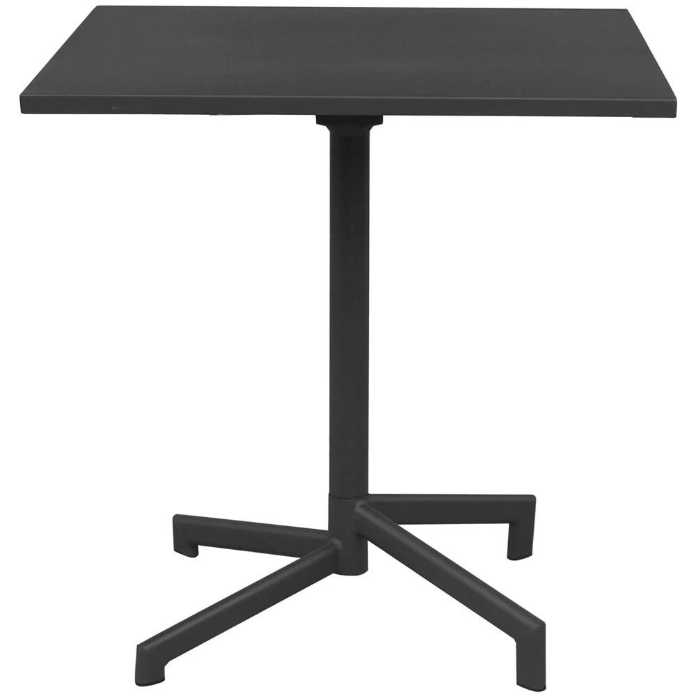 Set Tavolo Quadrato Fisso 70 X 70 Con 2 Poltrone In Ferro Nero Per Esterno Giardino - Foto 4