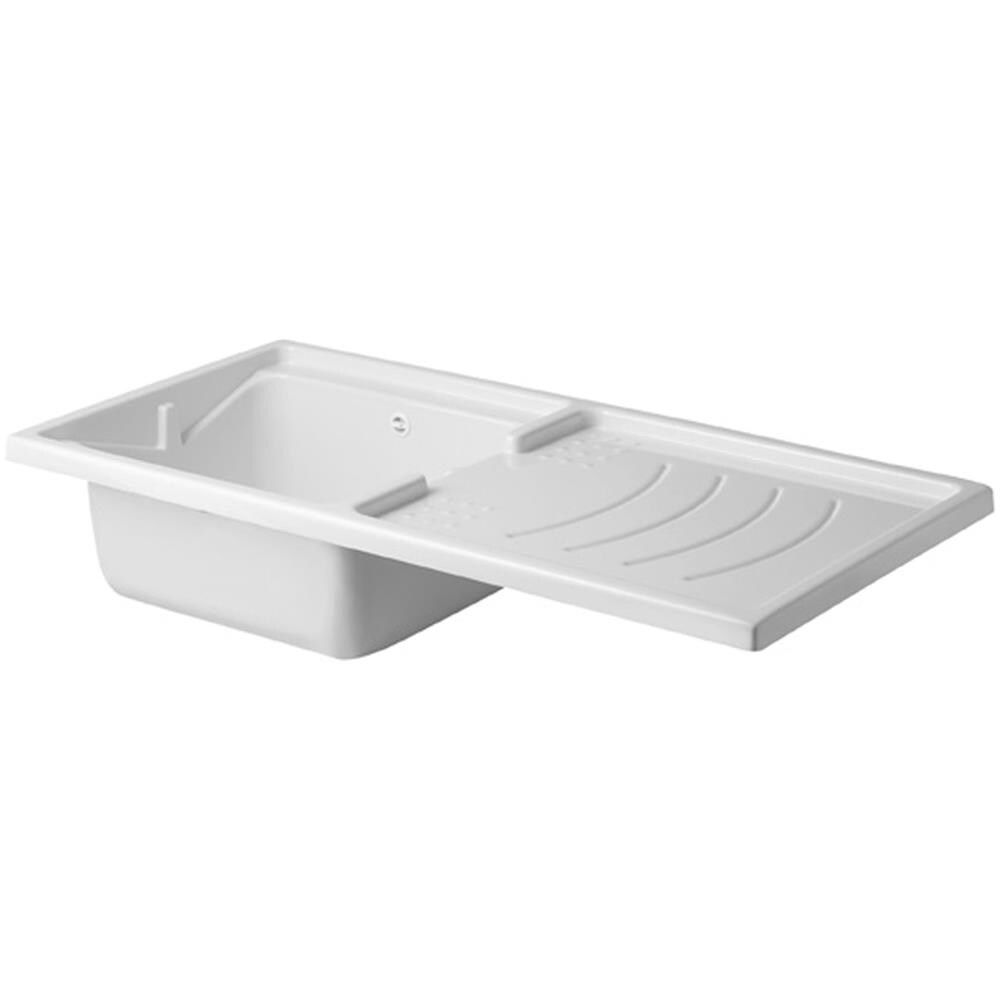 Negrari Classica Lavatoio Coprilavatrice Montato Vasca Sinistra Lavatrice Destra Bianco Ante Battenti Arrotondate Chiusura Rallentata Mobile Nobilitato Idrofugo Lavabo Polipropilene Termoformatura Asse Pino Interno Maniglie Cromo L124 P60 124x60 H92 JV11733