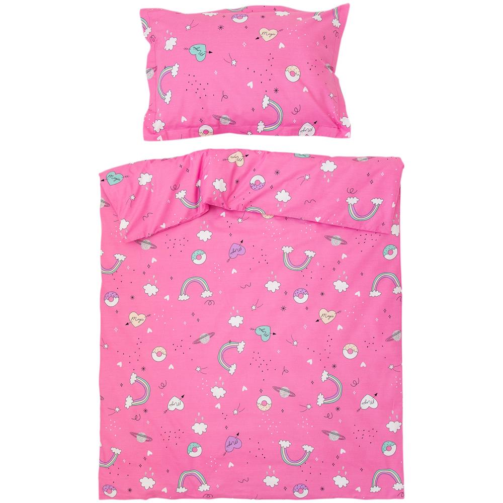 Copripiumino 80x120 cm & 1 Federa 30x40 cm - PatiChou 100% Cotone Biancheria per culle e lettini bambino Agnelli Lambs Blue 