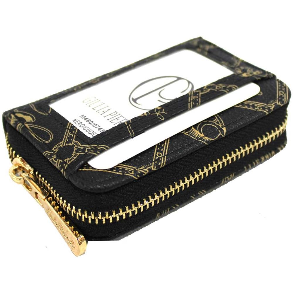 Porta Carte Credito Piccolo Portamonete Biglietti Da Visita In Pvc Con Zip Nero - Foto 2