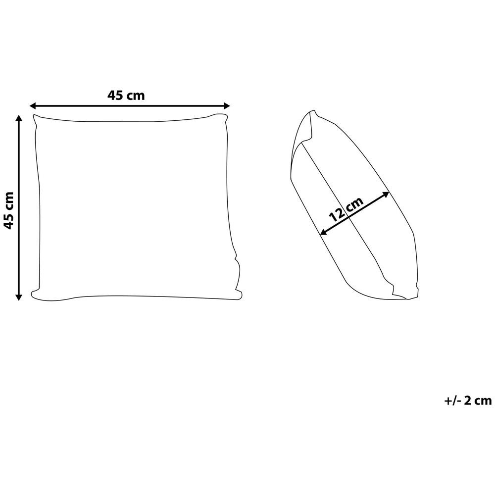 Set Di 2 Cuscini Decorativi Motivo Palme 45x45cm Velluto Bourdeaux Calla - Foto 2