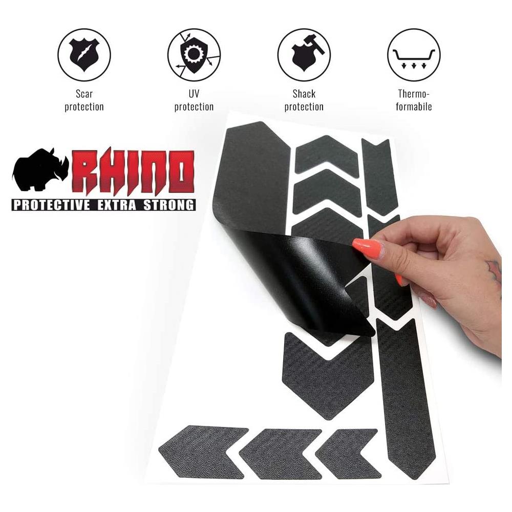 Kit Adesivo Protezione Telaio Bicicletta Rhino, Carbonio, 35 X 17,5 Cm - Foto 2