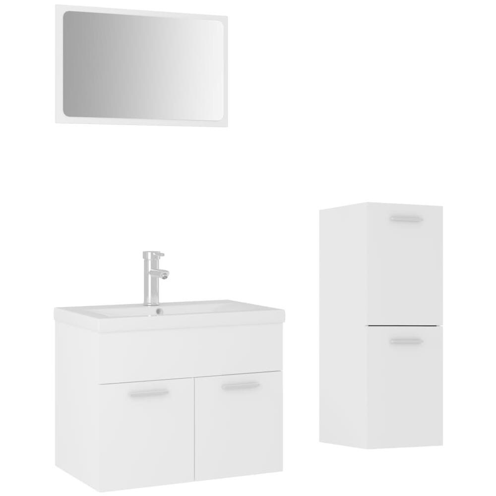 Set Mobili da Bagno Bianco in Legno Multistrato - Foto 2