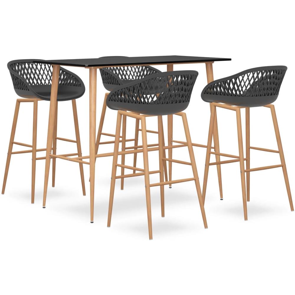 Set da Bar 5 pz Nero e Grigio - Foto 1