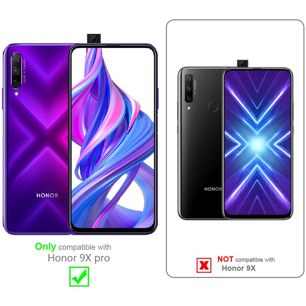 Cadorabo Custodia Compatibile Con Honor 9x Pro In Blu Scuro Nero - Coperchio Protettiva Con Chiusura Magnetica, Funzione Stand E Tasca Per Le Carte - Foto 2