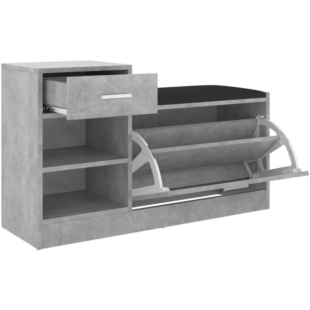 Panca Porta Scarpe Grigio Cemento 94,5x31x57 cm Multistrato - Foto 2