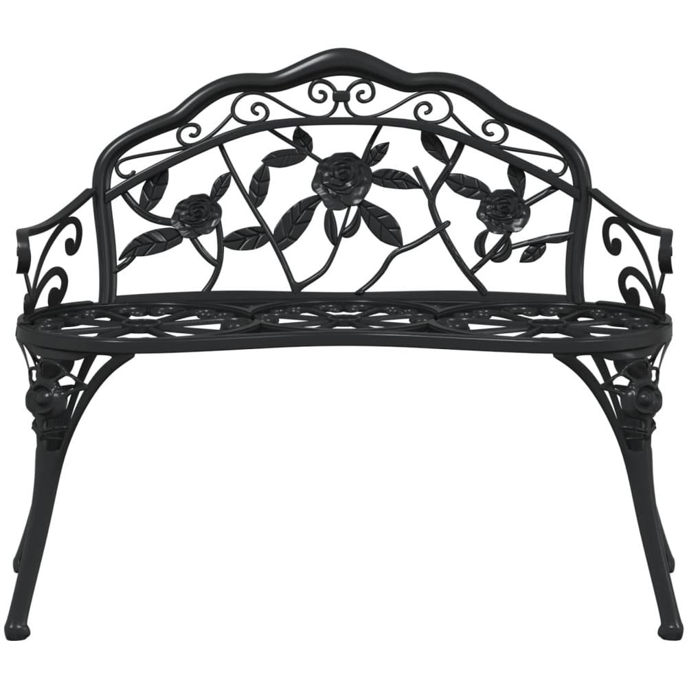 Panchina da Giardino 100 cm in Alluminio Pressofuso Nero - Foto 3