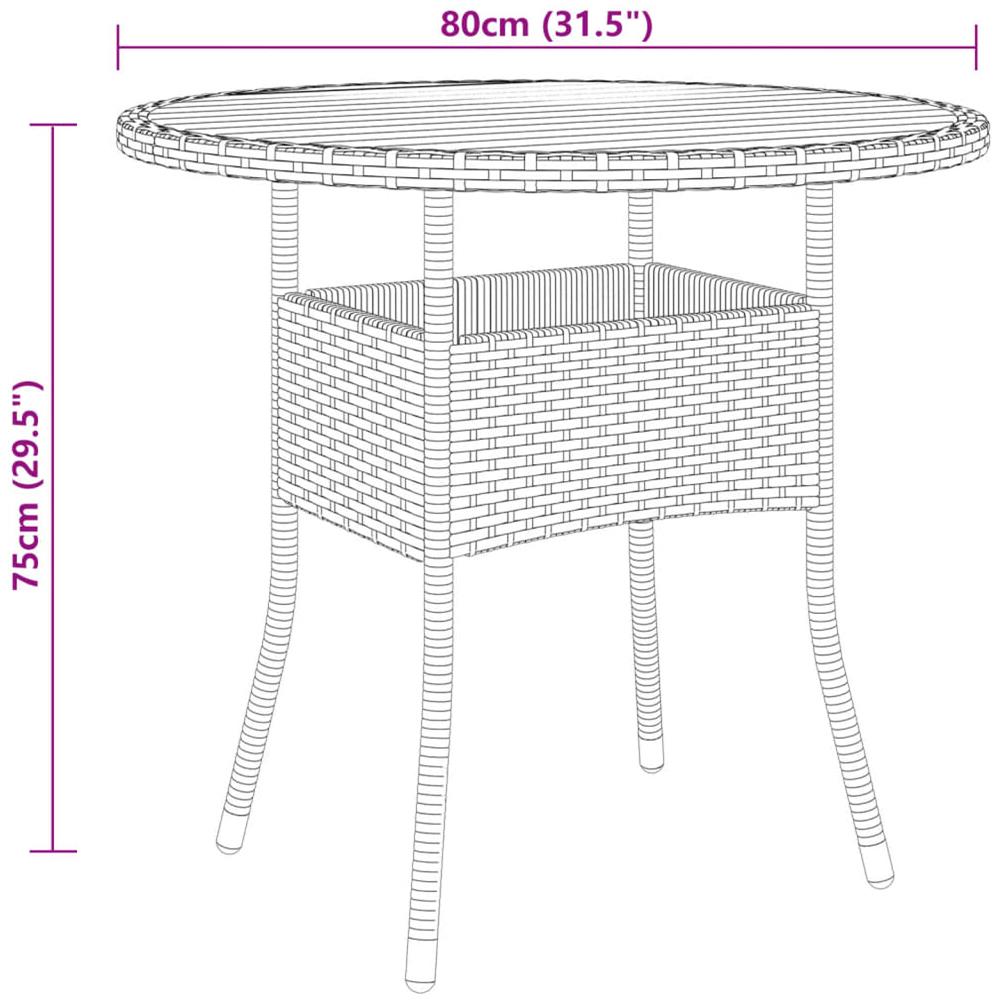Set Da Pranzo Per Giardino 3 Pz In Polyrattan Nero - Foto 7