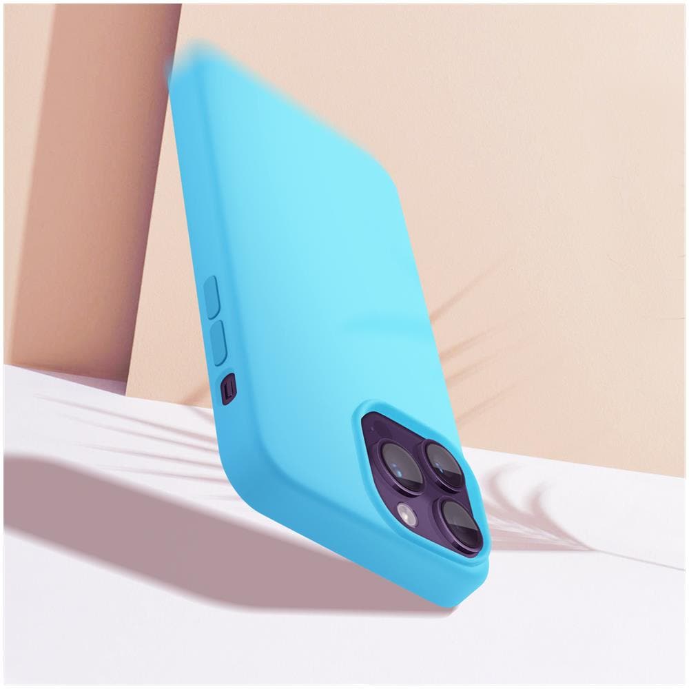 Cover Per Iphone 14 Pro Ibrida Semirigida Sottile Leggera Celeste - Foto 2