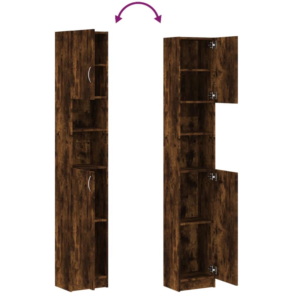 Armadietto Bagno Rovere Fumo 32x25,5x190 cm Legno Multistrato - Foto 2