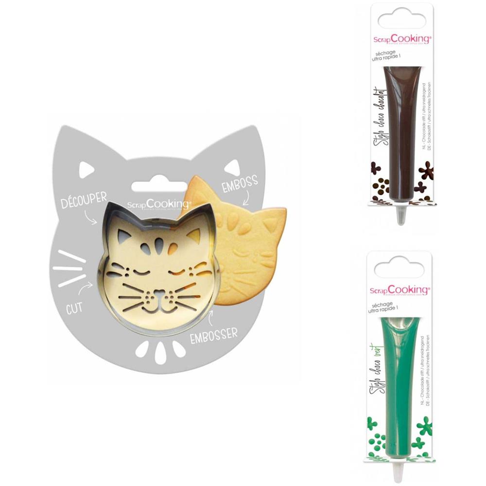 Kit Biscotti Di Soccorso Per Gatti + 2 Penne Di Cioccolato Marrone E Verde - Foto 1
