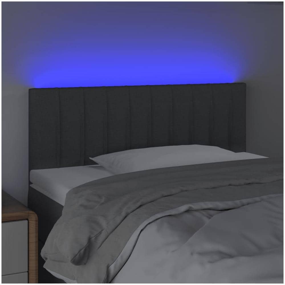 Testiera A Led Grigio Scuro 80x5x78/88 Cm In Tessuto - Foto 3