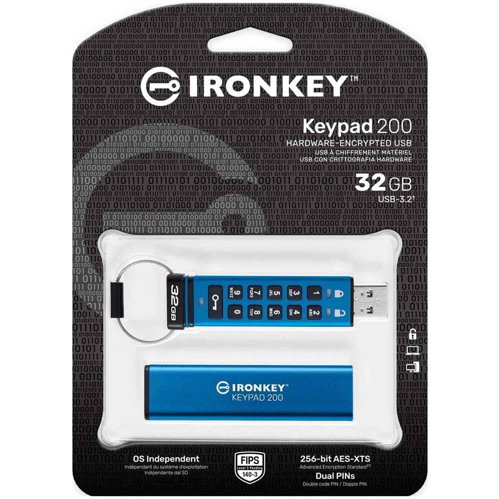 Technology IronKey Keypad 200 da 32 GB, FIPS 140-3 livello 3 (in fase di approvazione) crittografata AES-256 - Foto 3