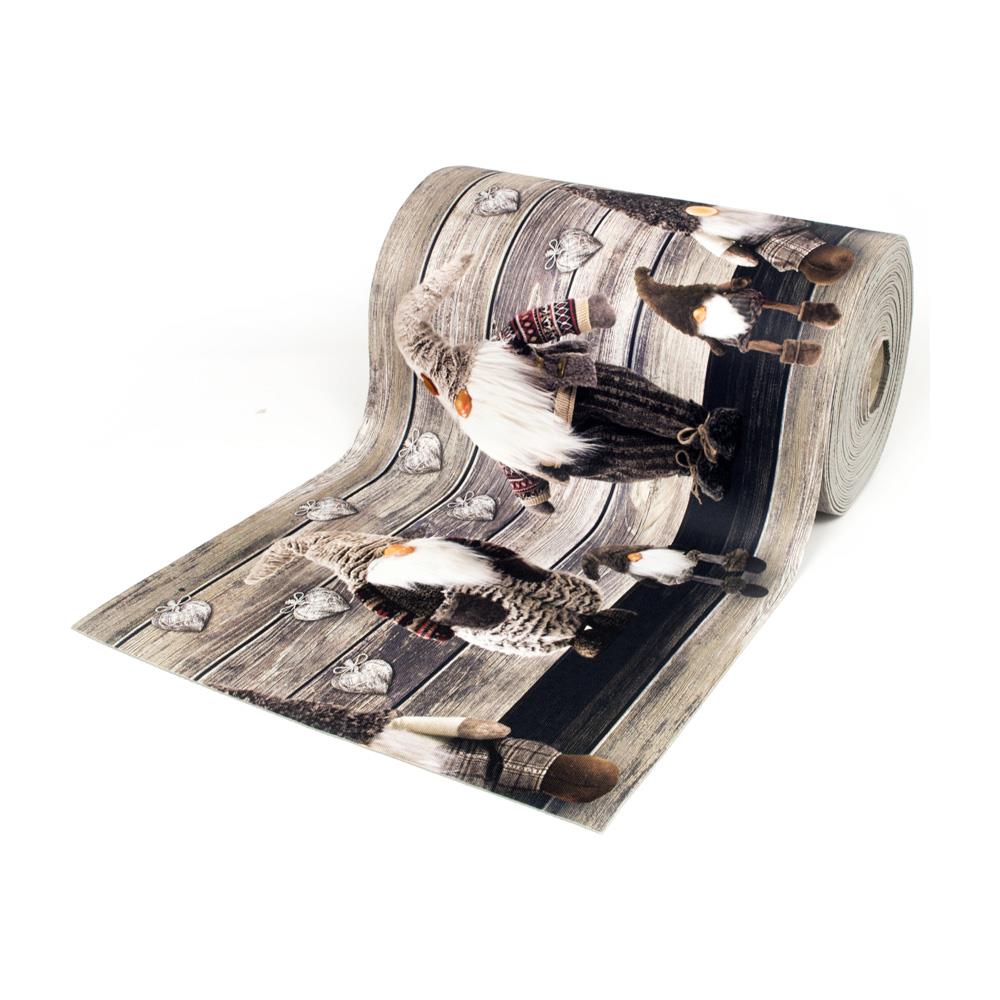 Tappeto Passatoia Cucina Antiscivolo Sottolavello Digitale Disegni Natalizi 50x320 Elfo Marrone - Foto 1