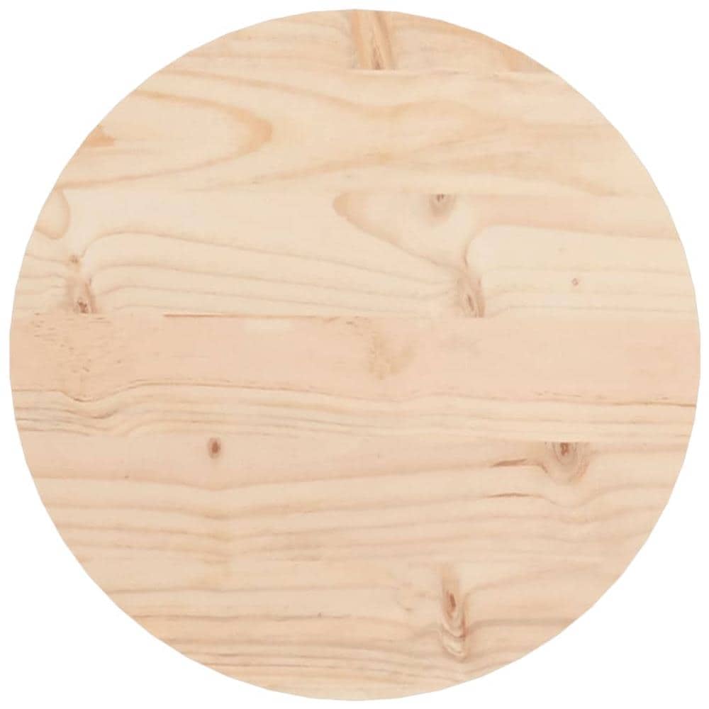 Piano Tavolo Rotondo 30x3 Cm In Legno Massello Di Pino - Foto 2