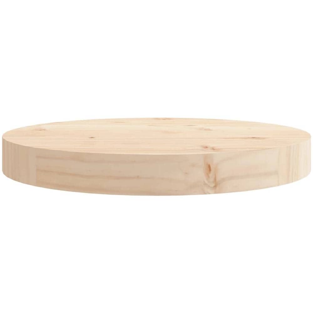 Piano Tavolo Rotondo 30x3 Cm In Legno Massello Di Pino - Foto 3