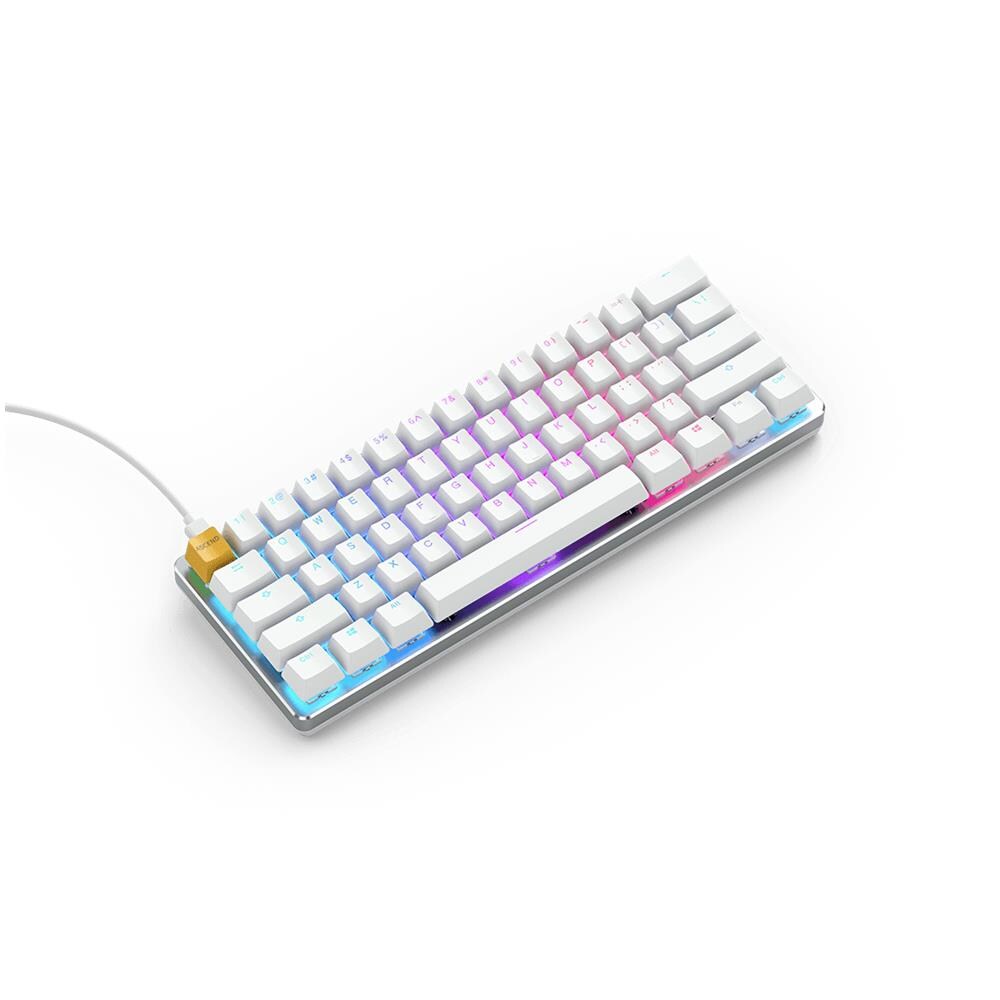 Tastiera USB GLO-GMMK-COM-BRN-W  (Layout US International) Colore Argento, Bianco - Foto 2