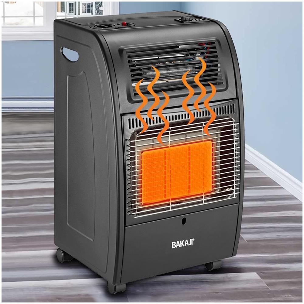 Stufa a Gas Portatile 2in1 in Metallo Nero Termostufa Infrarossi 3 elementi GH09 - Foto 2