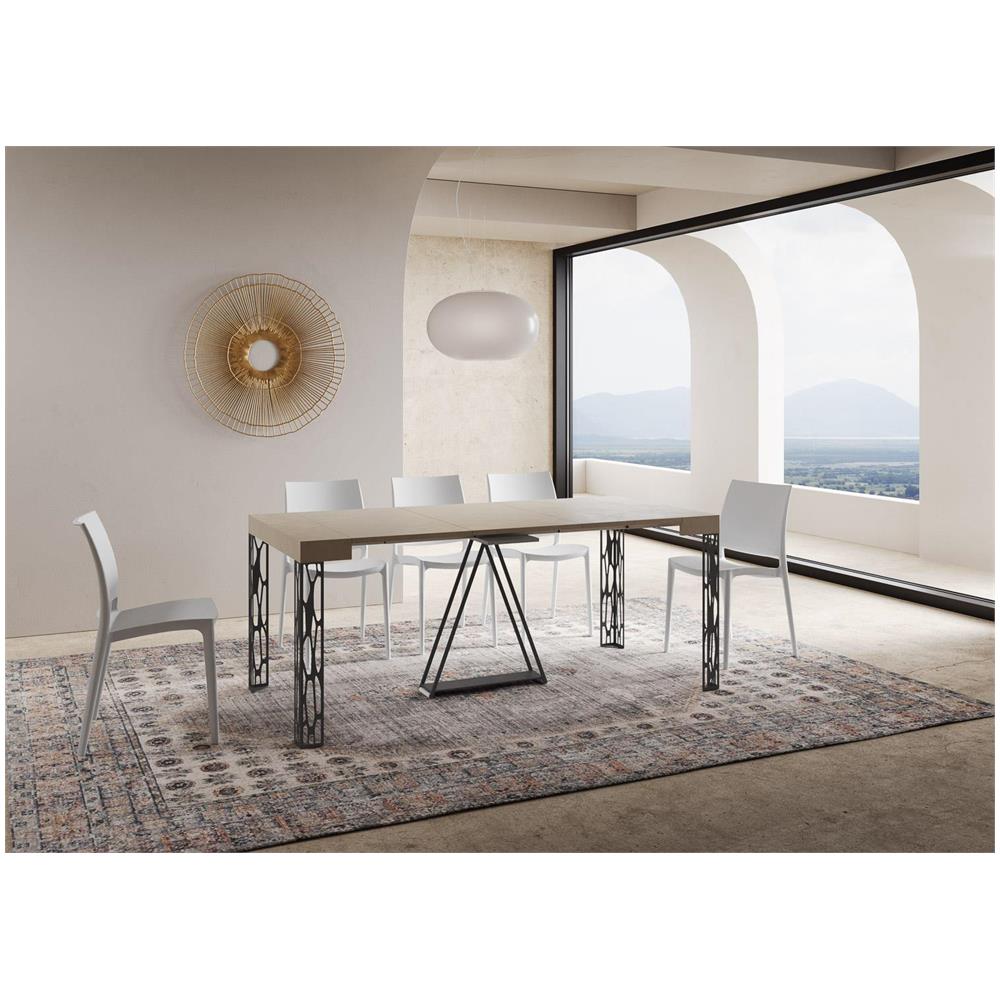 Consolle allungabile 90x40/196 cm Kerpa Small cashmere telaio antracite - Foto 3