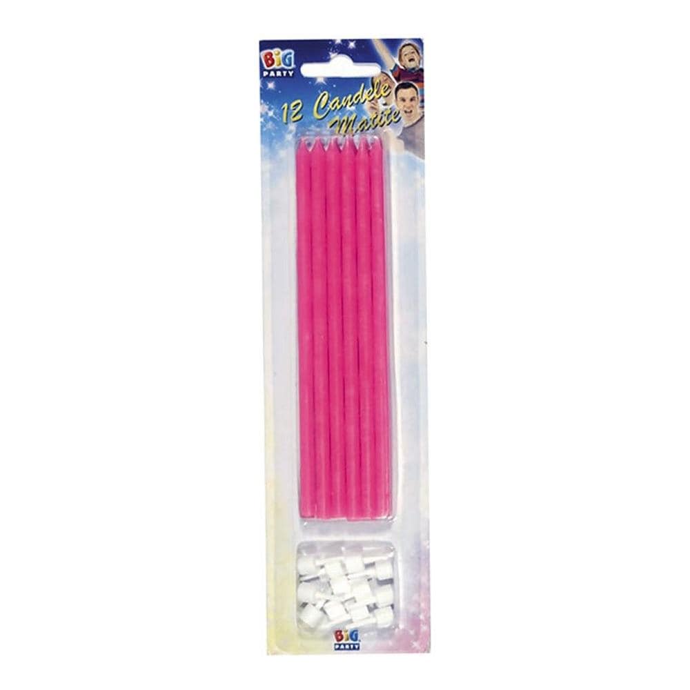 12 Candele Matita Per Torta Colore Fucsia - Foto 3