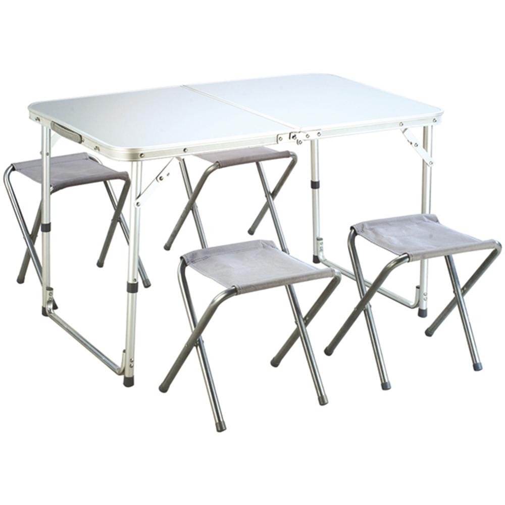 Set Campeggio Tavolo + 4 Sgabelli - Foto 1