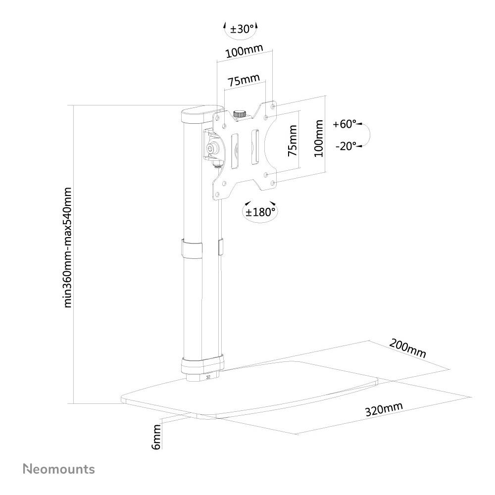 FPMA-D890WHITE Supporto da Scrivania per Monitor - Foto 9