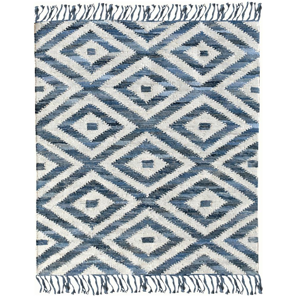 Tappeto Soraya Tessuto a Mano in Cotone Riciclato Blu 160x230 - Foto 1