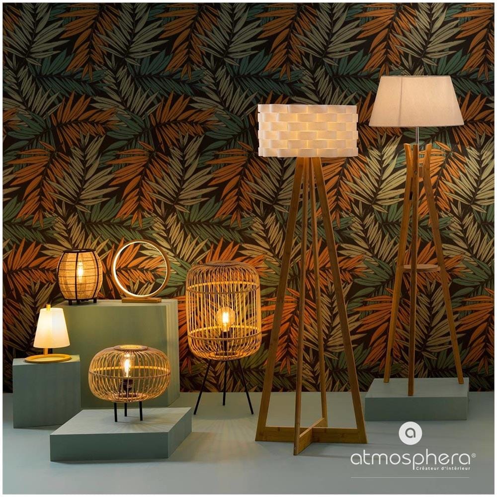 Lampada Da Terra Bamboo - E27 - 60 W - H. 150 Cm - Bianco - Foto 2