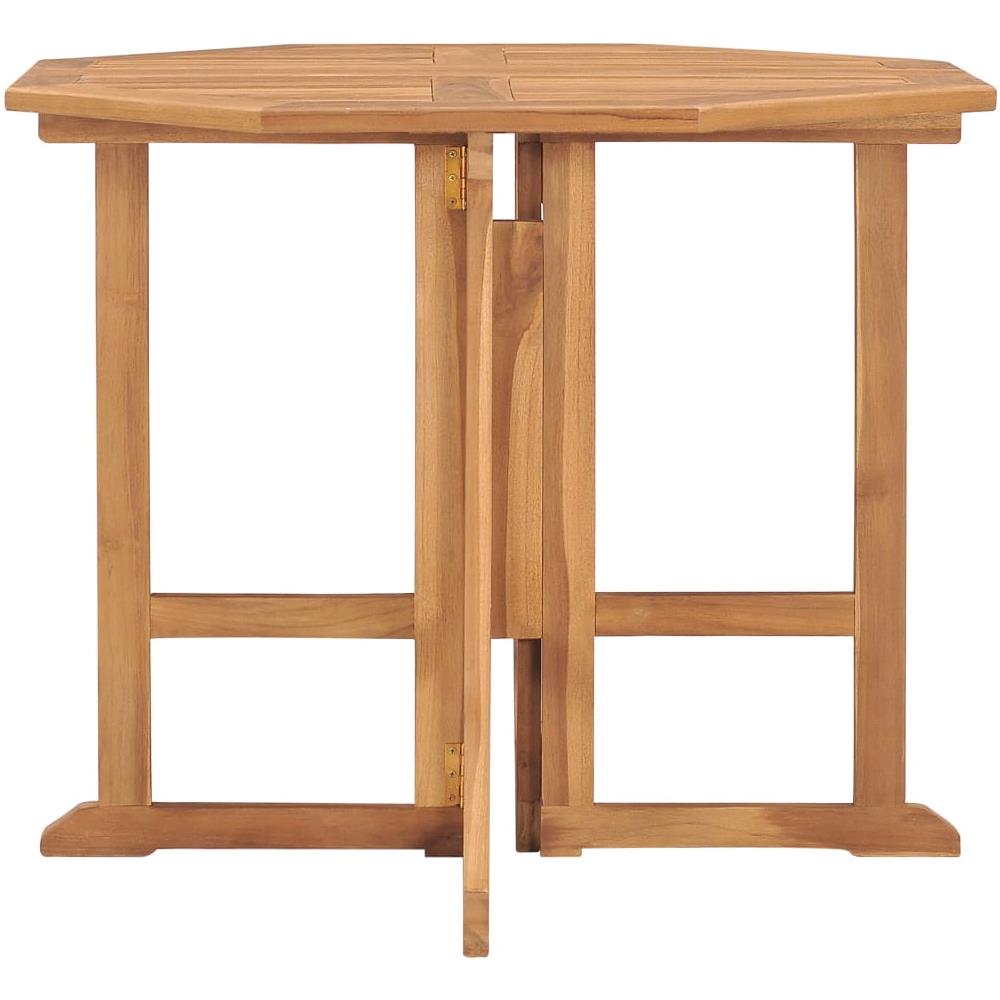 Tavolo da Giardino Pieghevole 90x90x75 cm in Massello di Teak - Foto 2