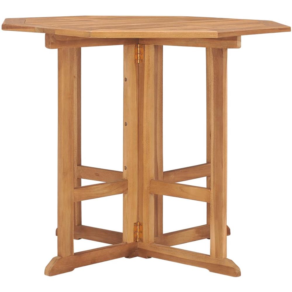 Tavolo da Giardino Pieghevole 90x90x75 cm in Massello di Teak - Foto 3