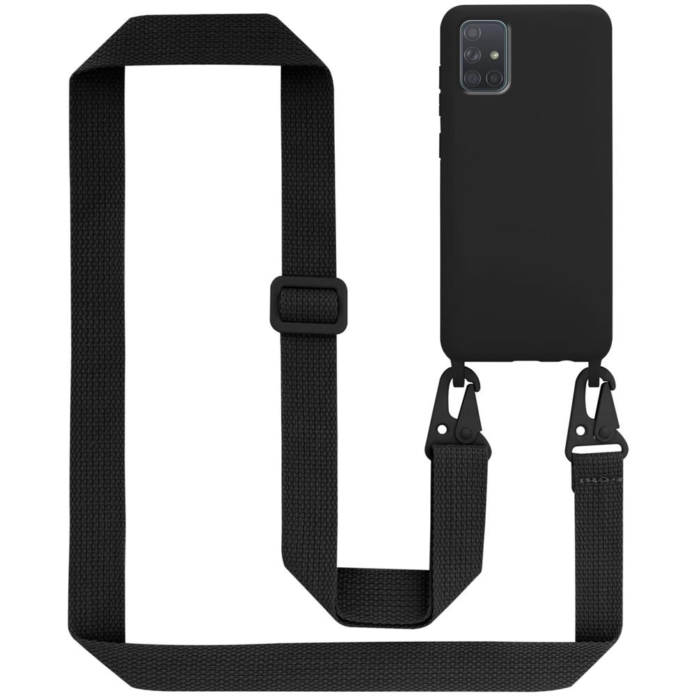 Catena Di Telefoni Cellulari Compatibile Con Samsung Galaxy A71 4g In Liquid Nero - Coperchio Di Protezione In Silicone Con Cordino Regolabile In Lunghezza - Foto 1