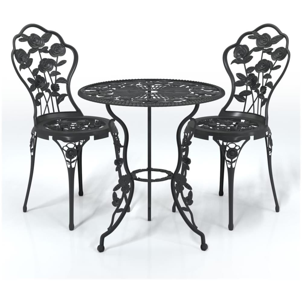 Set Da Bistrot 3 Pz In Alluminio Pressofuso Nero - Foto 2