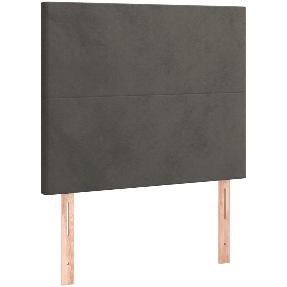 Testiera 2 Pz Grigio Scuro 80x5x78/88 Cm In Velluto - Foto 2