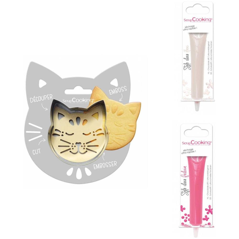 Kit Biscotti Di Soccorso Per Gatti + 2 Penne Al Cioccolato Bianche E Fucsia - Foto 1