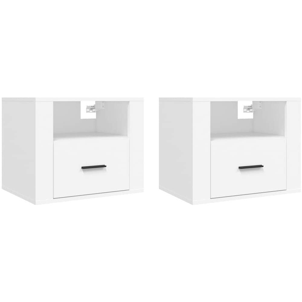 Comodini A Muro 2 Pz Bianchi 50x36x40 Cm - Foto 2