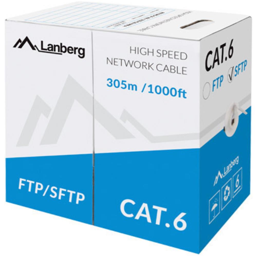 Sftp Cat. 6 Cu Rigido Avvolgicavo Di Rete Cpr Testato Fluke Grigio 305m - Foto 1