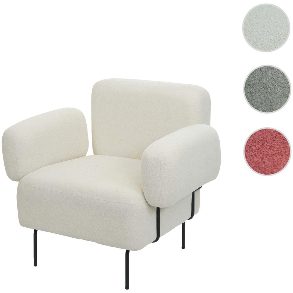 Mendler Poltrona Letto Pouf Relax HWC-E68 - Trasformabile In Letto Singolo, Tessuto Grigio Avorio, Struttura In Metallo