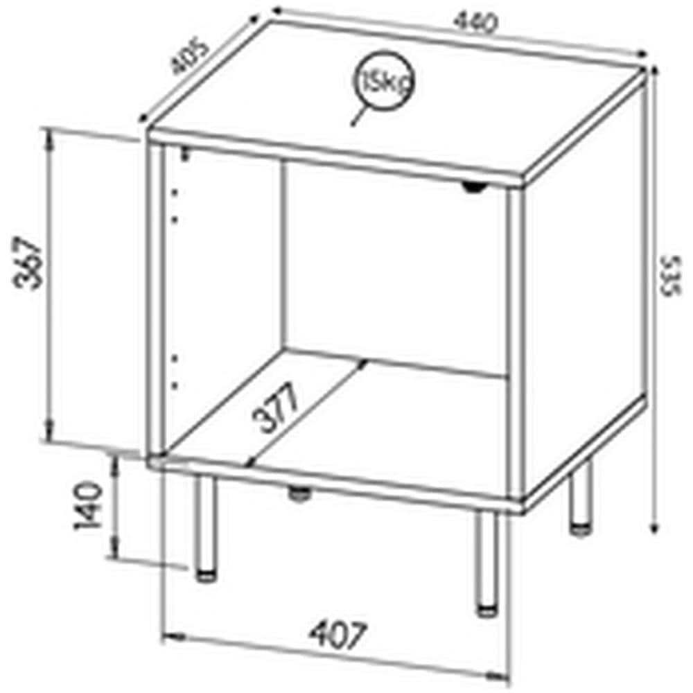 Hole Comodino Hole Bianco Nero Metallo Legno Mdf - Foto 2