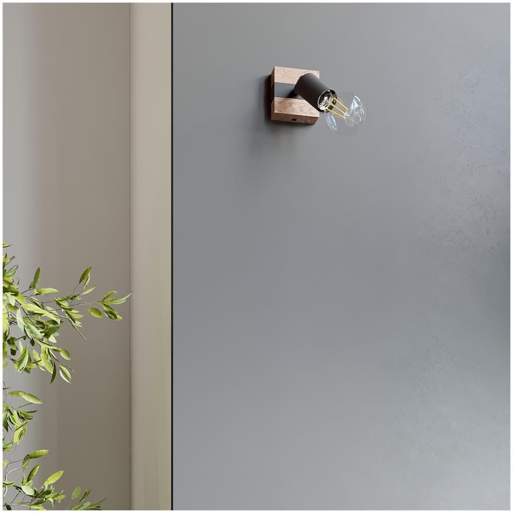 Lampada Da Soffitto Zuca 3 Nero Sl. 1297 - Moderno Lampade Da Soffitto Legno Nero 14x53x15 Cm - Foto 7