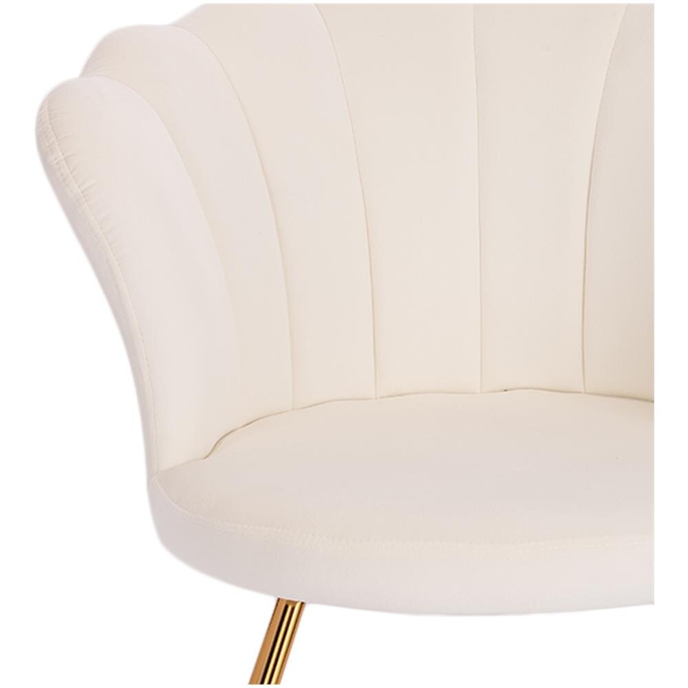 Poltrona Sedia Relax Con Schienale E Seduta In Velluto Beige Struttura Metallo - Foto 2