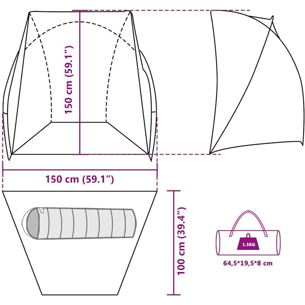 Tenda da Pesca Marrone Impermeabile - Foto 10