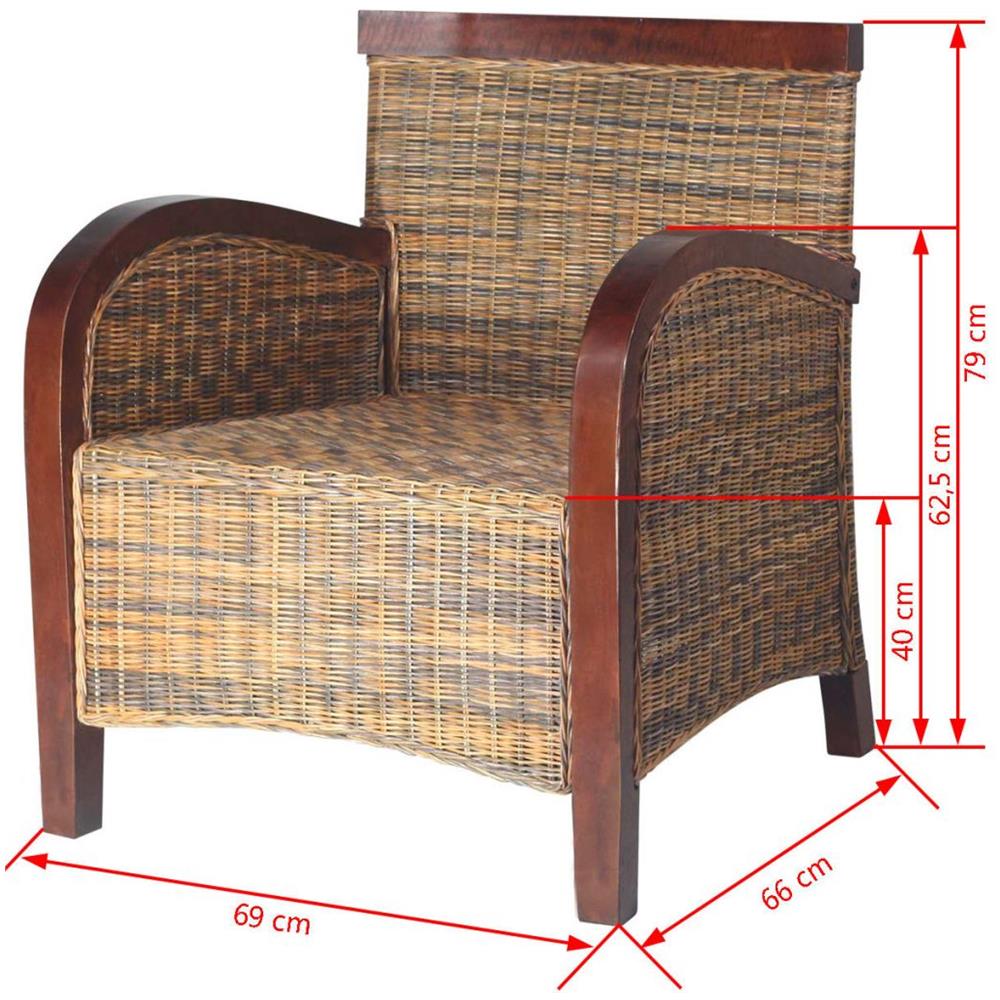 Poltrona in Rattan Intrecciato a Mano 69 x 66 x 79 cm - Foto 12